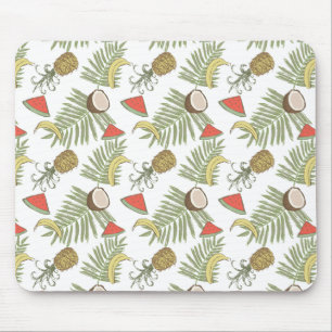 Tropical Fruit Sketch Pattern Mouse Pad