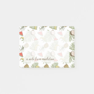 Tropical Fruit Sketch Pattern Post-it Notes