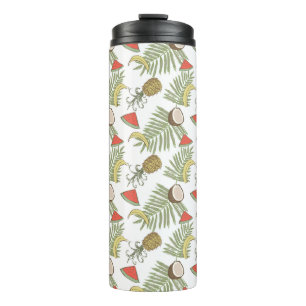 Tropical Fruit Sketch Pattern Thermal Tumbler