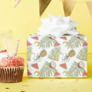 Tropical Fruit Sketch Pattern Wrapping Paper