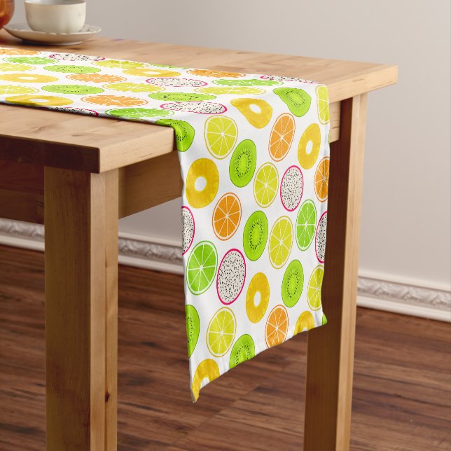 Tropical Fruit Slices, Citrus, Kiwi & Dragonfruit Short Table Runner (In Situ)