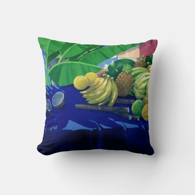 Tropical Fruit Throw Pillow (Front)
