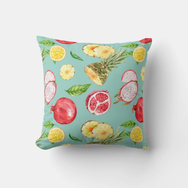 Tropical Fruit Throw Pillow (Front)