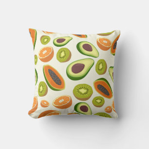 Tropical Fruit Throw Pillow