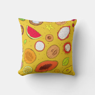 Tropical Fruit Throw Pillow