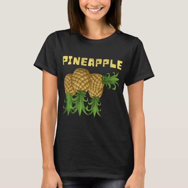 Tropical Fruit Upside Down Pineapple Swinger Beach T-Shirt (Front)