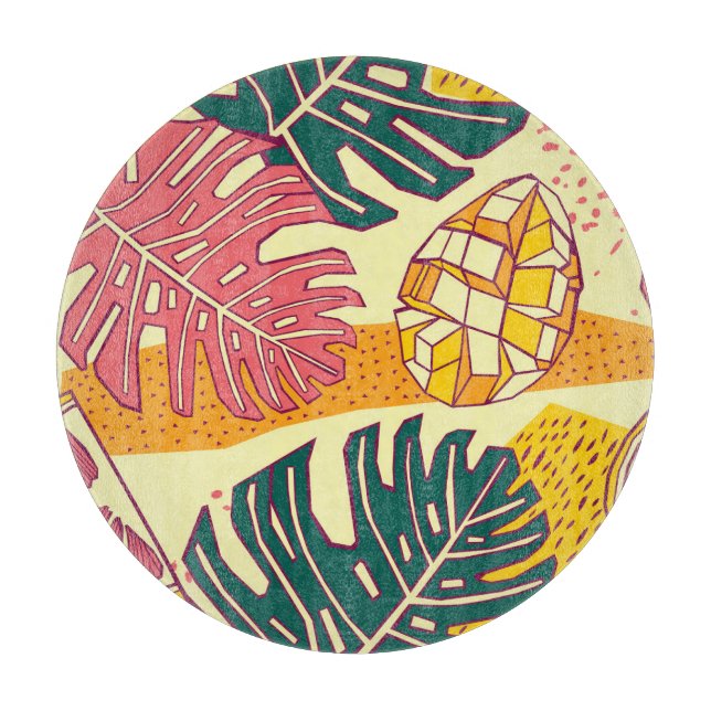 Tropical Fruit: Vibrant Pattern Design Cutting Board (Front)