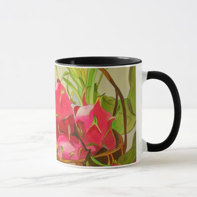 Tropical fruit watercolor still life art painting mug (Right)