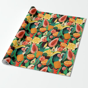 Tropical fruit wrapping paper
