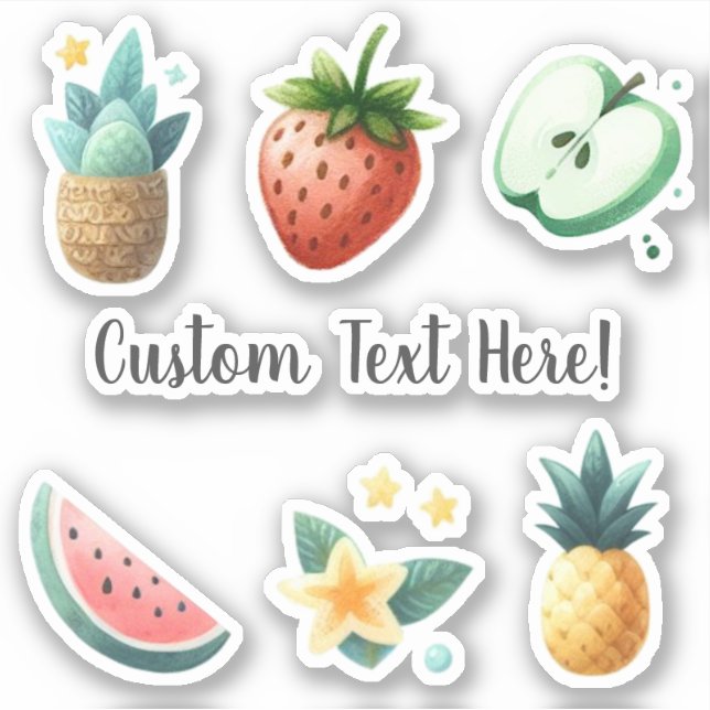 Tropical Fruits Flowers Plants Personalized Text (Front)