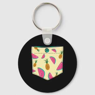 Tropical Fruits In Pocket Kawaii Hawaiian Vacation Keychain