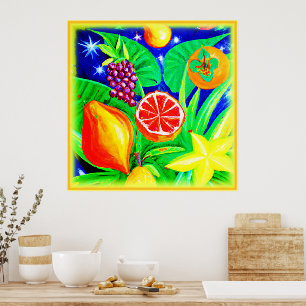 Tropical Fruits in the Sky. Buy Now Poster