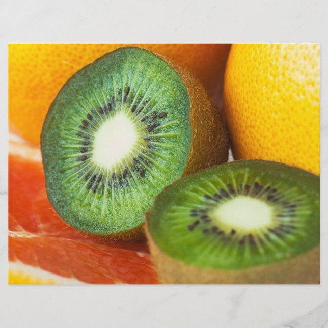 Tropical fruits: kiwi and grapefruit flyer (Front)