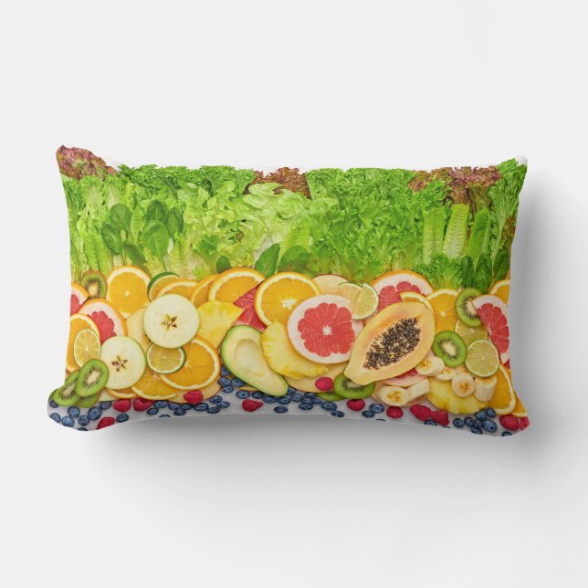 Tropical Fruits Lumbar Pillow (Front)
