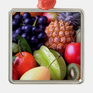 Tropical Fruits Metal Ornament