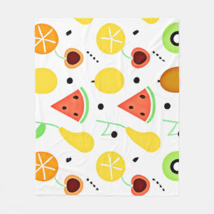 Tropical Fruits Pattern Design Fleece Blanket