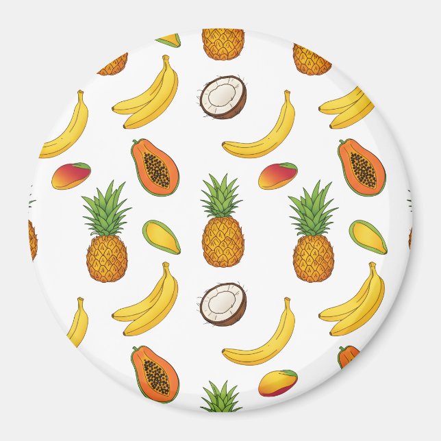 Tropical Fruits Pattern Magnet (Front)