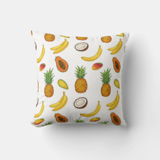 Tropical Fruits Pattern Throw Pillow