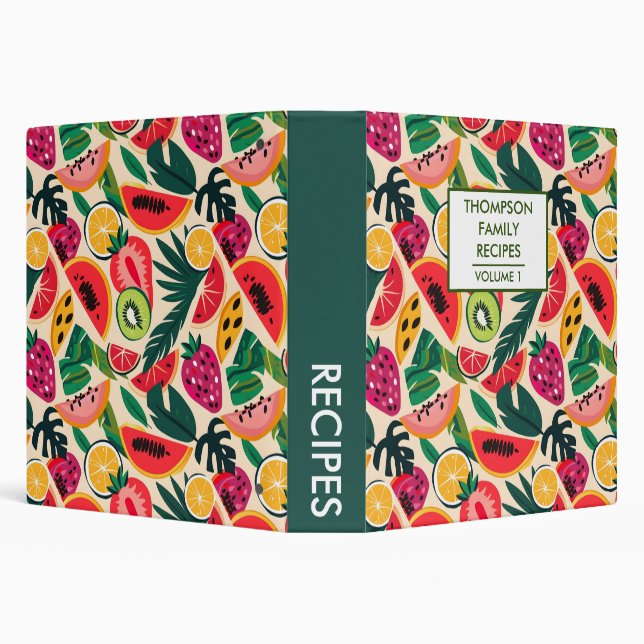 Tropical fruits Personalized Recipe Binder (Background)