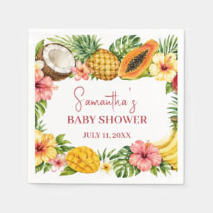 Tropical Fruits Pineapple Hawaiian Baby Shower Napkin