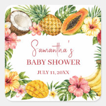 Tropical Fruits Pineapple Hawaiian Baby Shower