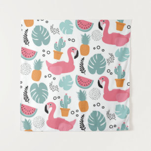 Tropical fruits: repeating pattern. tapestry