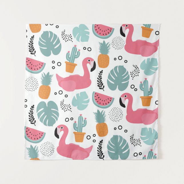 Tropical fruits: repeating pattern. tapestry (Front)