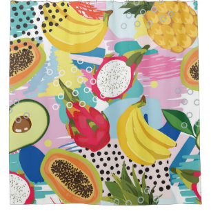 Tropical Fruits, Seamless Vintage Pattern.