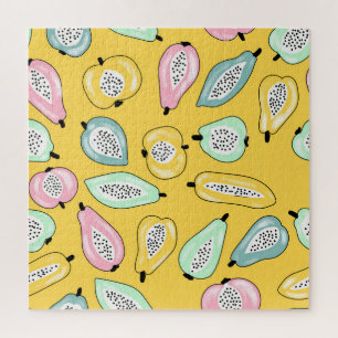 Tropical Fruits: Vibrant Print Pattern Jigsaw Puzzle