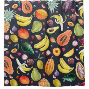 Tropical Fruits: Watercolor Multifruit Pattern.
