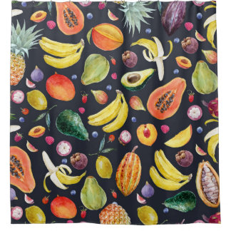 Tropical Fruits: Watercolor Multifruit Pattern.