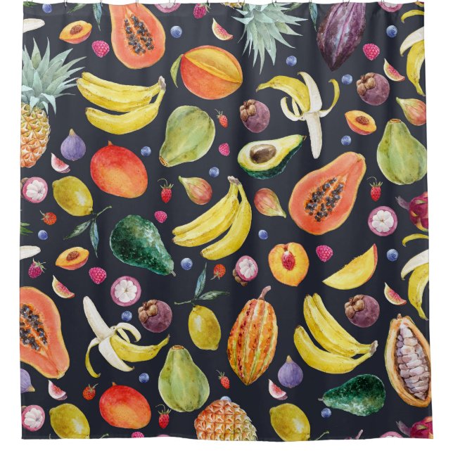 Tropical Fruits: Watercolor Multifruit Pattern. (Front)