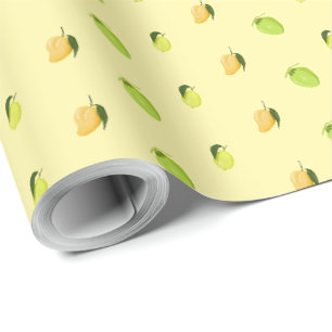 Tropical fruits wrapping paper