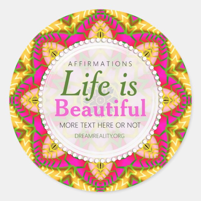 Tropical Fruity Life is Beaut Custom Round Sticker (Front)