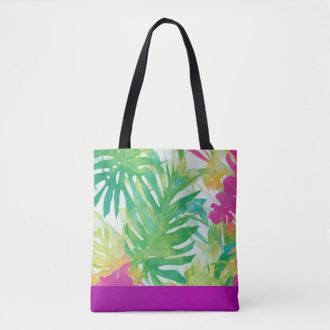 Tropical Fuchsia Garden Tote Bag (Front)
