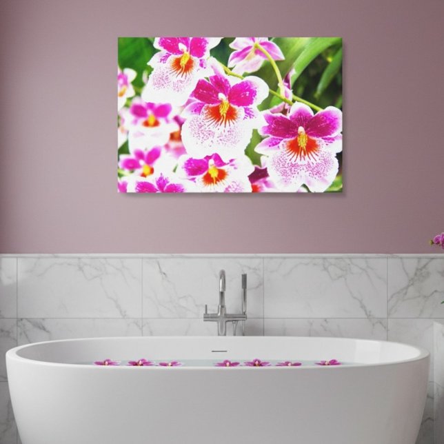 Tropical Fuchsia Orchids Wrapped Canvas (Creator Uploaded)