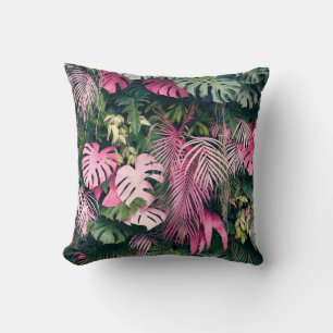 Tropical Full Background Trees Throw Pillow