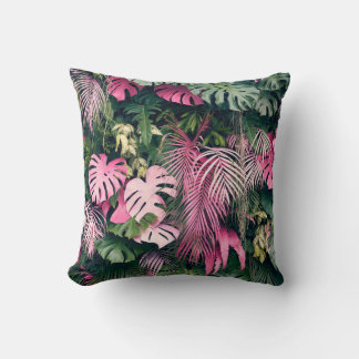 Tropical Full Background Trees Throw Pillow
