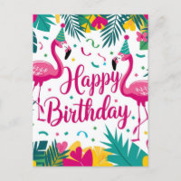Tropical Fun Flamingo Birthday Design