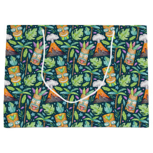 Tropical Fun Jungle Tiki Volcano Large Gift Bag