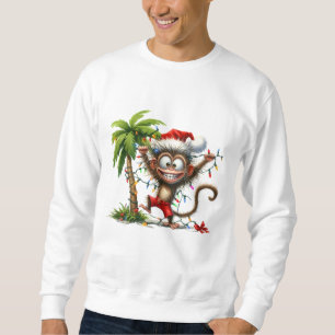 Tropical Funny Monkey Christmas Sweatshirt