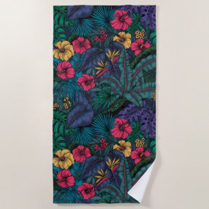Tropical garden beach towel