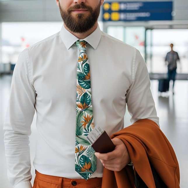 Tropical garden bird of paradise  tie (Creator Uploaded)