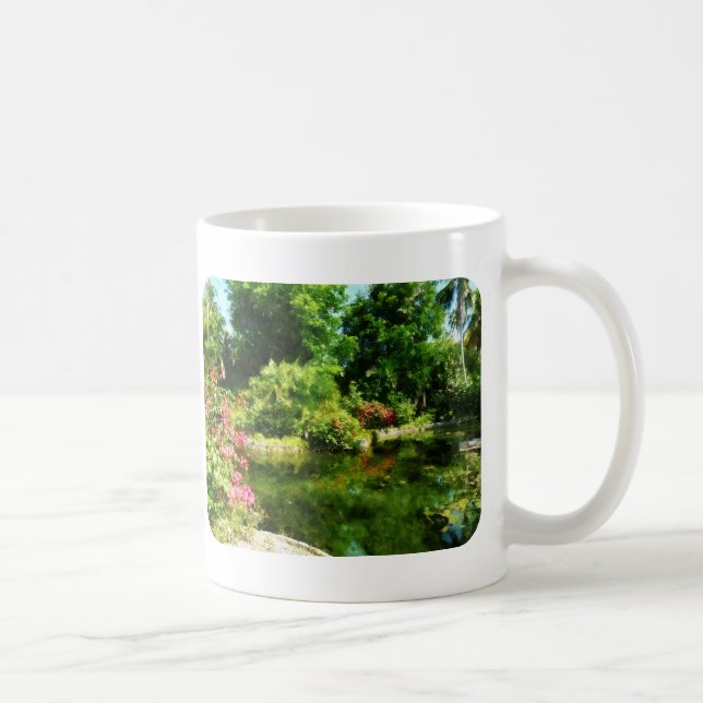 Tropical Garden by Lake Coffee Mug (Right)
