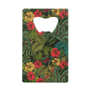 Tropical garden credit card bottle opener