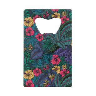 Tropical garden credit card bottle opener