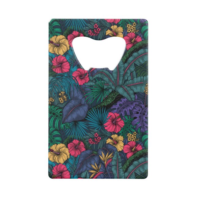 Tropical garden credit card bottle opener (Front)