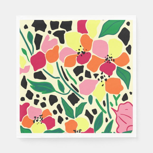 Tropical Garden Dots Napkin (Front)