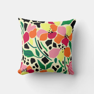Tropical Garden Dots Throw Pillow