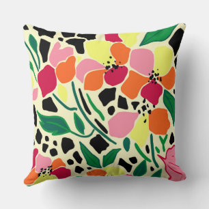 Tropical Garden Dots Throw Pillow